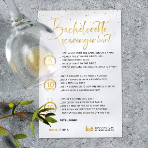 Elegant Faux Gold Bachelorette Scavenger Hunt spel