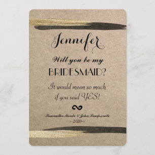 Elegant Faux Gold & Black Paint Strokes Kaart
