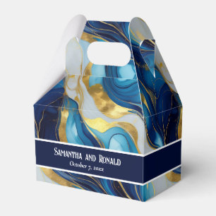 Elégant Faux Gold, Bleu & Marbre blanc Ballotins