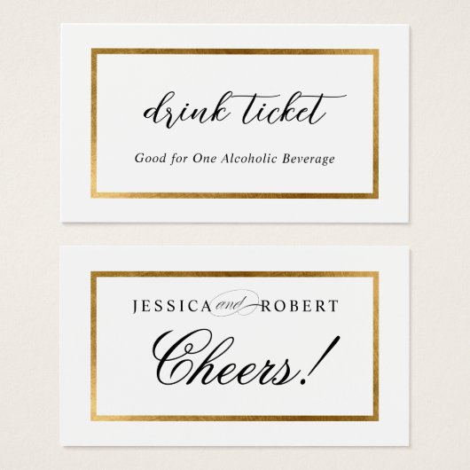 Elégant Faux Gold Border Drick (Devant & derrière)