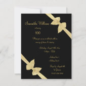 Elegant Faux Gold Bows 100e verjaardag Kaart (Achterkant)