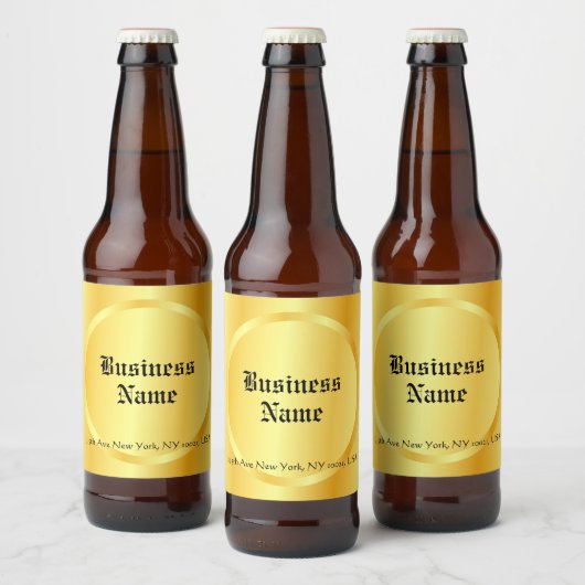 Elegant Faux Gold Calligraphy Script Bier Etiket (Flessen)