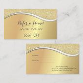 Élégant, Faux Gold, Carte de référence de la Glitt (Devant / Derrière)