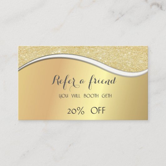 Élégant, Faux Gold, Carte de référence de la Glitt (Devant)