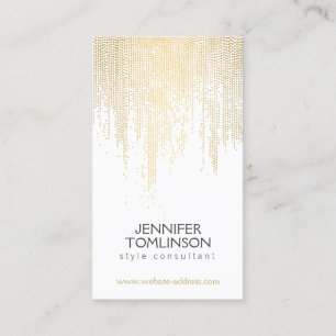 Elegant Faux Gold Confetti Stippen Patroon Visitekaartje