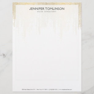 Elegant Faux Gold Confetti Stippen Patroon Zwart I Briefhoofd
