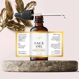 Elegant Faux Gold Cosmetische Huidverzorging Fles  Etiket