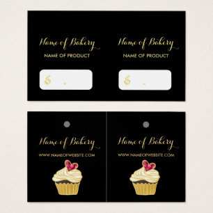 Élégant FAUX Gold Cupcakery Pink Heart Hang Tags