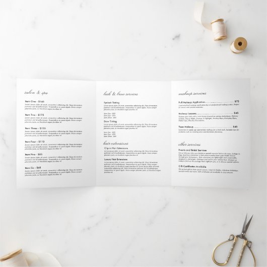 Elegant Faux Gold Dragonfly Duo Black Brochure Drieluik Kaart (Binnen)