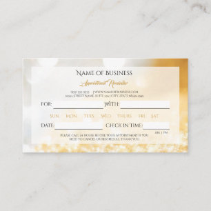 Elegant FAUX Gold en Silver Bokeh Benoeming Afsprakenkaartje