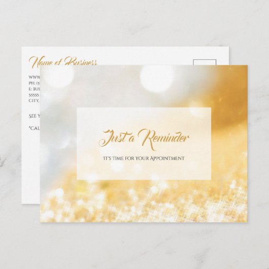 Elegant FAUX Gold en Silver Bokeh Benoeming Briefkaart (Voorkant / Achterkant)
