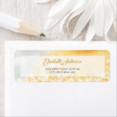 Elegant FAUX Gold en Silver Glitter Bokeh Sparkle Etiket (Insitu)