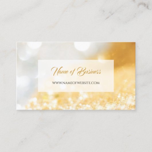 Elegant FAUX Gold en Silver Glitter Bokeh Sparkle Visitekaartje (Voorkant)