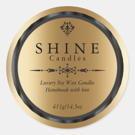 Elégant Faux Gold et Étiquettes noirs (Devant)