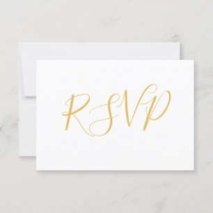 Élégant Faux Gold Foil Carte postale RSVP de mari