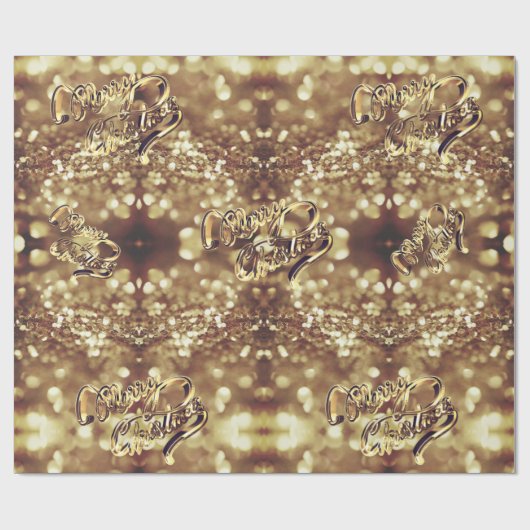 Elegant Faux Gold Foil Script met Kerstmis Cadeaupapier (Vlak)