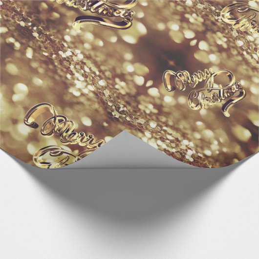 Elegant Faux Gold Foil Script met Kerstmis Cadeaupapier (Hoek)