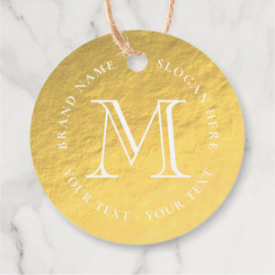 Elegant Faux Gold Folie Monogram Logo Favoriet Tag Bedankjes Labels