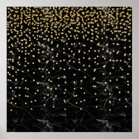 elegant faux gold glitter confetti zwarte marmer