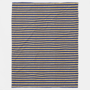 Elegant Faux Gold Glitter en Blue Stripe Pattern Fleece Deken