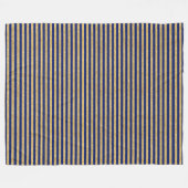 Elegant Faux Gold Glitter en Blue Stripe Pattern Fleece Deken (Voorkant (Horizontaal))