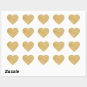 Elegant Faux Gold Glitter Hart Sticker (Vel)