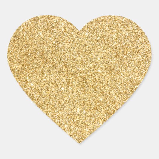 Elegant Faux Gold Glitter Hart Sticker (Voorkant)