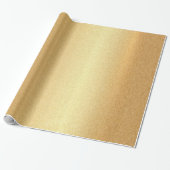 Elegant Faux Gold Glitter Modern Golden Glossy Cadeaupapier (Uitgerold)