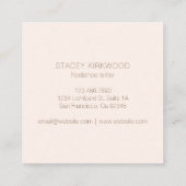 Elegant Faux Gold Glitter Monogram Modern Vierkante Visitekaartje (Achterkant)