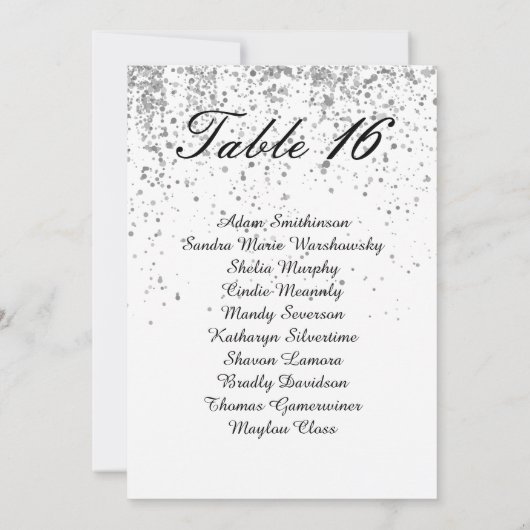 Elegant Faux gold glitter Table Number Aankondiging (Achterkant)