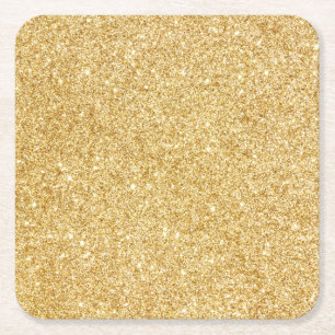 Elegant Faux Gold Glitter Vierkante Kartonnen Onderzetter