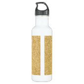 Elegant Faux Gold Glitter Waterfles (Achterkant)