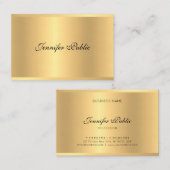 Elegant Faux Gold Handwrite Script Calligrafie Visitekaartje (Voorkant / Achterkant)