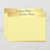Elegant Faux Gold Handwrited Script-Sjabloon Notitiekaartje (Voorkant / Achterkant)