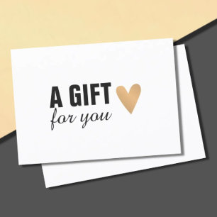Élégant Faux Gold Heart Beauty Certificat cadeau d