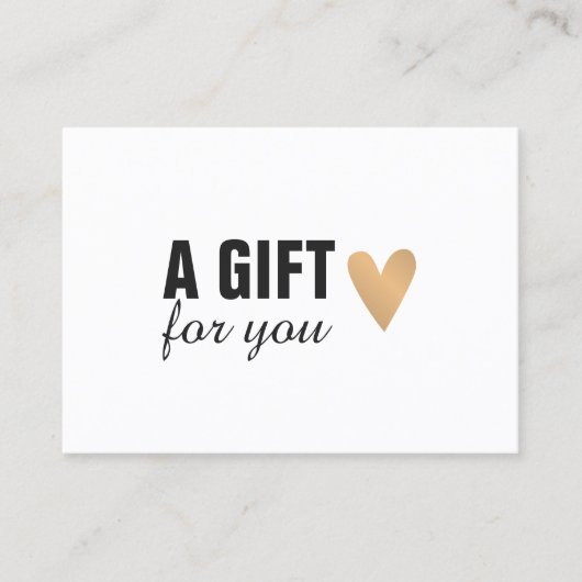 Elegant Faux Gold Heart Beauty Gift Certificate Kortingskaartje (Voorkant)