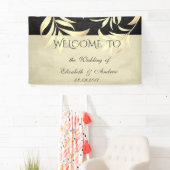 Elegant  Faux Gold Leaves Wedding Banner (Insitu)