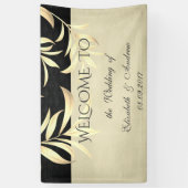 Elegant  Faux Gold Leaves Wedding Banner (Verticaal)