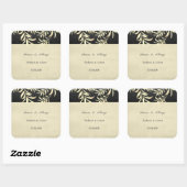 Elegant Faux Gold Leaves Wedding Vierkante Sticker (Vel)