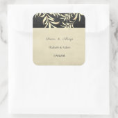 Elegant Faux Gold Leaves Wedding Vierkante Sticker (Tas)