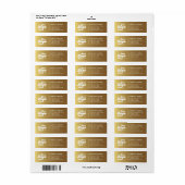 Elegant Faux Gold Logo Website Telefoon Etiket (Full Sheet)