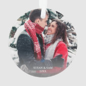 Elegant faux gold Merry-kerstfoto Ornament (achterkant)