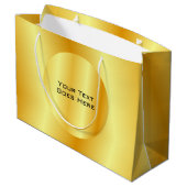 Elegant Faux Gold Metallic look-Sjabloon Groot Cadeauzakje (Achterkant Gekanteld)