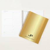 Elegant Faux Gold Modern Monogram Naam Sjabloon Planner (Display)