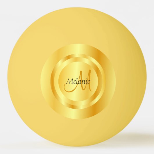 Elegant Faux Gold Modern Monogram Sjabloon Pingpongballen (Voorkant)