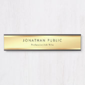 Elegant Faux Gold Modern Professional Sjabloon Deurbordje (Voorkant)