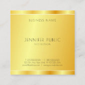 Elegant Faux Gold Modern Professional Sjabloon Vierkante Visitekaartje (Achterkant)