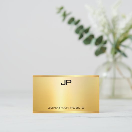 Elegant Faux Gold Moderne Sjabloon Professional Visitekaartje (Staand voorkant)