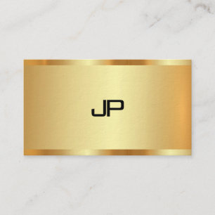 Elegant Faux Gold Monogram Modern Professional Visitekaartje