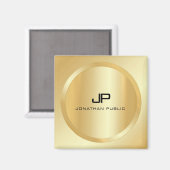 Elegant Faux Gold Monogram Moderne Aangepaste Sjab Magneet (Voorkant / Achterkant)